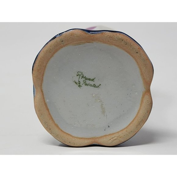 Vintage Stick Hatpin‎ 13 Hole Holder Vase Grapes And Leaves Blue Purple Green - Picture 6 of 8